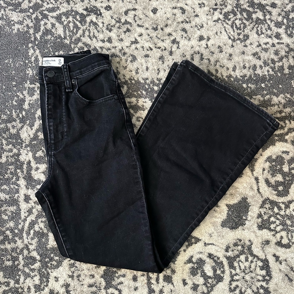 Abercrombie and Fitch Curve Love The Flare Ultra High Rise 25 XS Black
